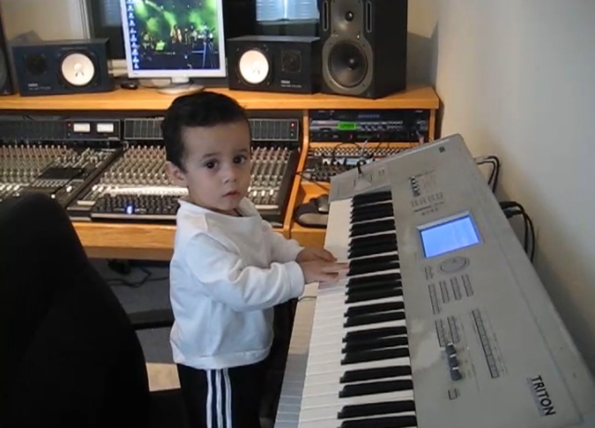 Young Daniel at the keyboard